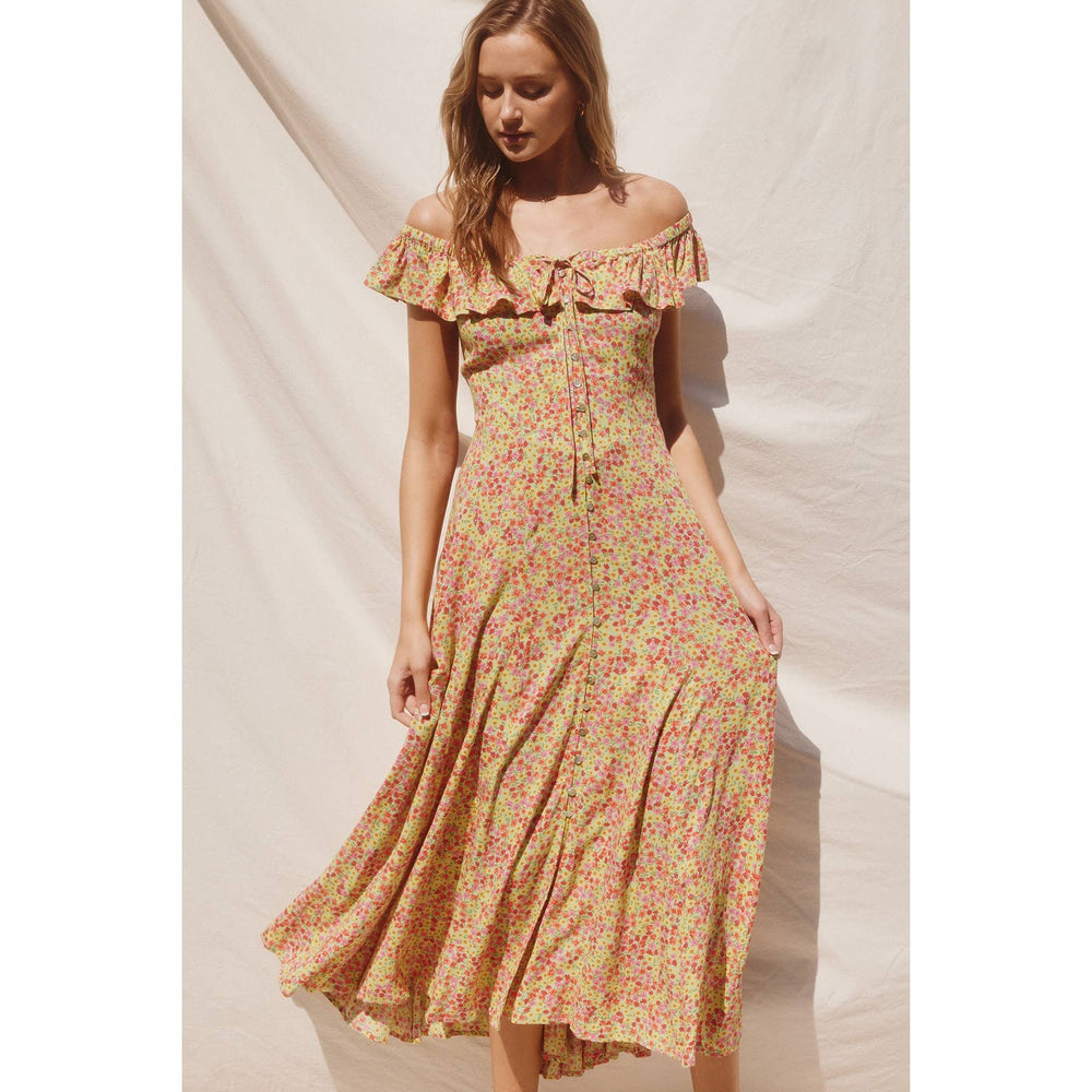 
                  
                    Load image into Gallery viewer, Floral Ruffle Midi Dress
                  
                